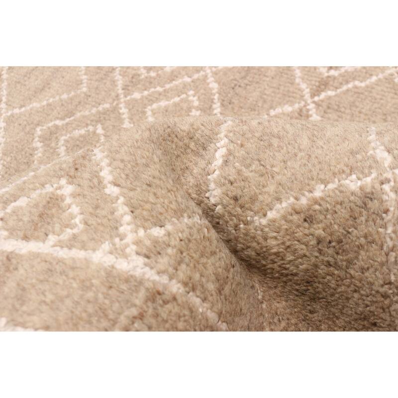 ECARPETGALLERY Hand-knotted Tangier Tan Silk, Wool Rug - 5'6 x 7'10