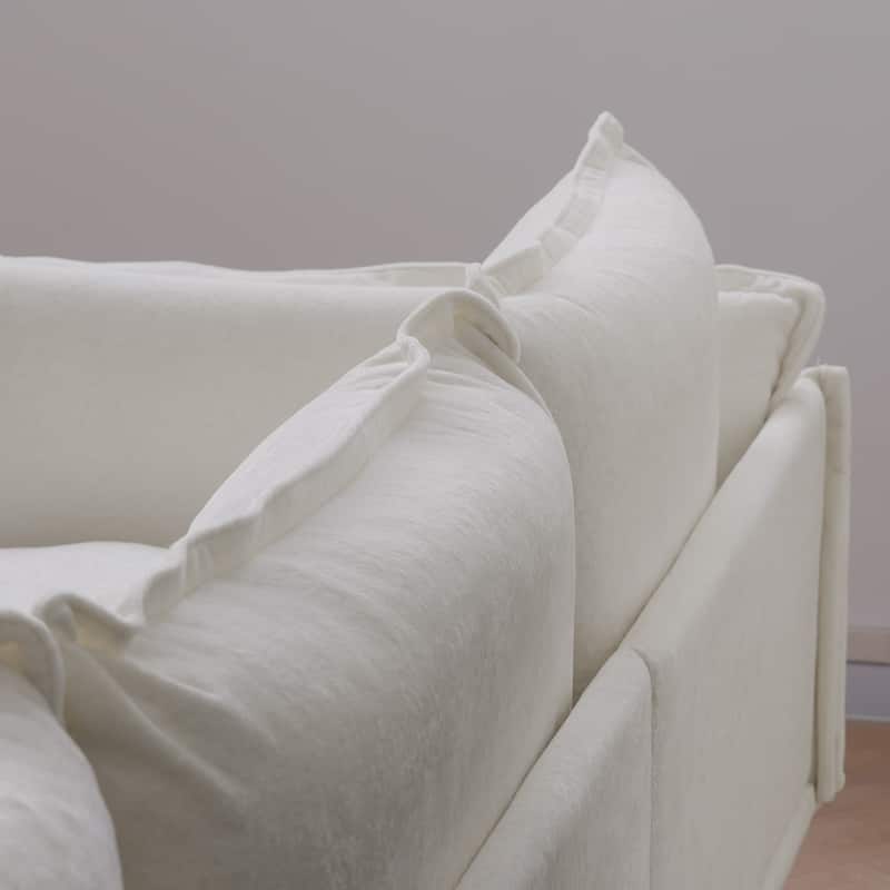111.02" L-shaped Velvet Sectional Sofa Modern Modular Sofa Deep Seat Upholstered Cloud Couch