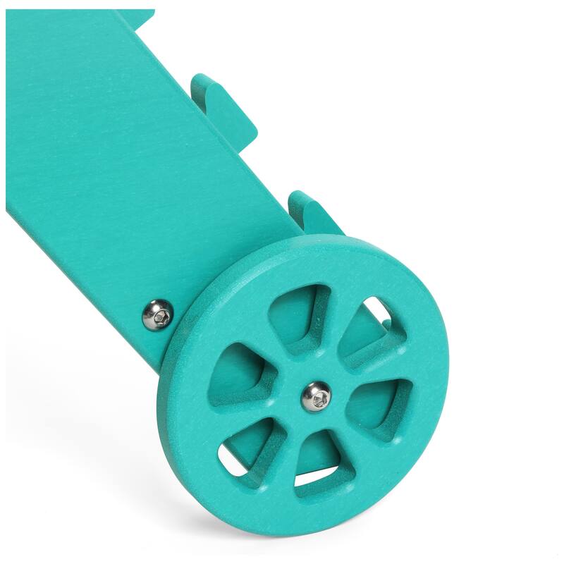 Brighton Outdoor Poly Reclining Chaise Lounge with Wheels & Cup Holder