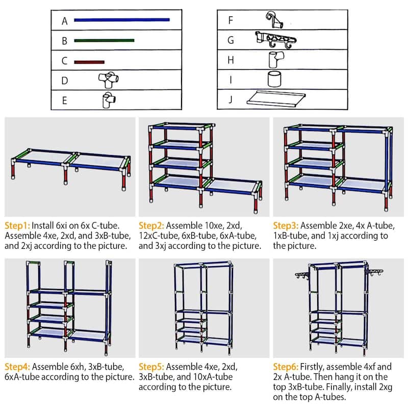 Heavy Duty Garment Rack with Shoe Shelves