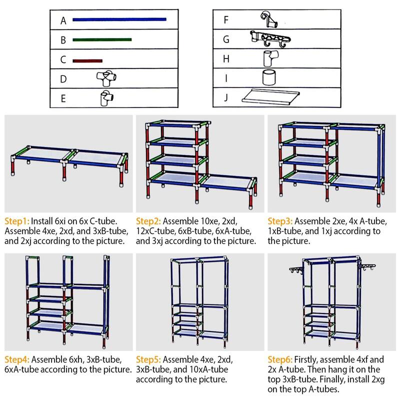 Multifunctional Freestanding Garment Rack Organizer