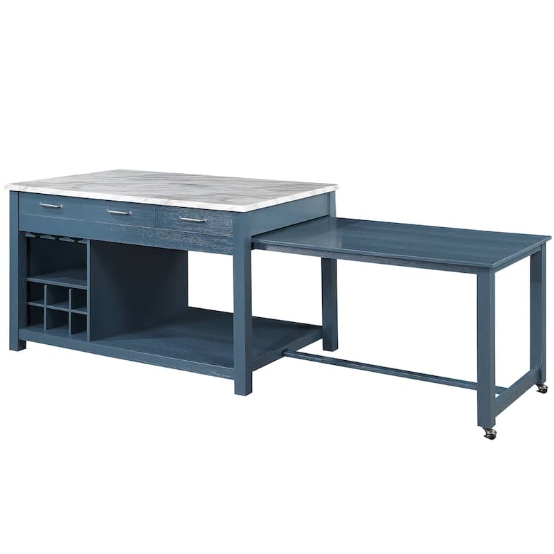 Graneger Farmhouse Wood Multi-Storage Kitchen Island by Furniture of America