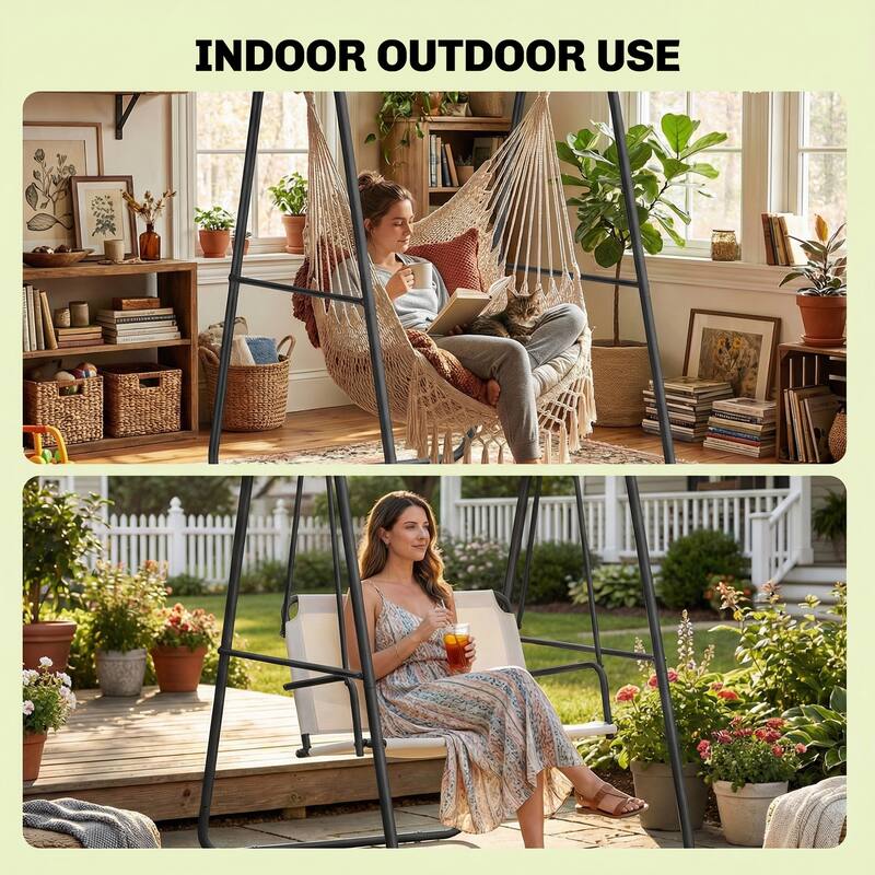 Outsunny Hammock Chair Stand Only, Hanging Chair Stand, Heavy Duty Solid Steel A-Frame Construction for Hanging Hammock