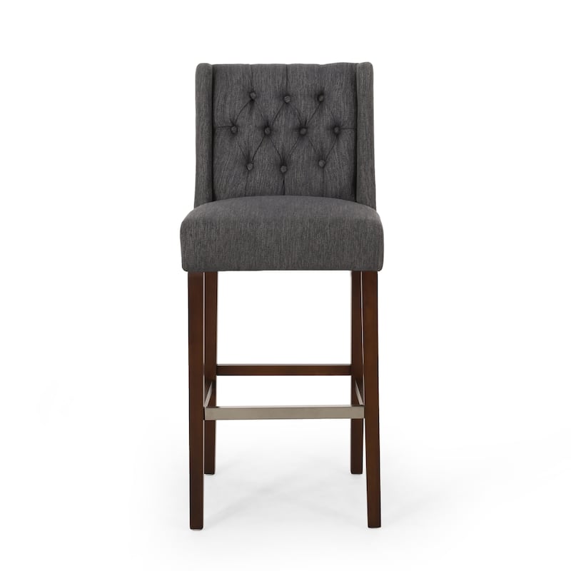 Fabric High Bar Stool, Tufted Back Bar Chair, Kitchen Island Dining Chair, Front Desk Reception Chair, Bistro Counter Chair
