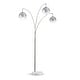 preview thumbnail 2 of 13, Metro 84"H Glass Globe 3-Light LED Dimmable Arch Floor Lamp with LED Vintage Bulbs Brushed Nickel /Chrome Glass Shades