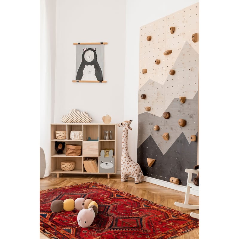 ECARPETGALLERY Hand-knotted Melis Red Wool Rug - 5'0 x 7'7