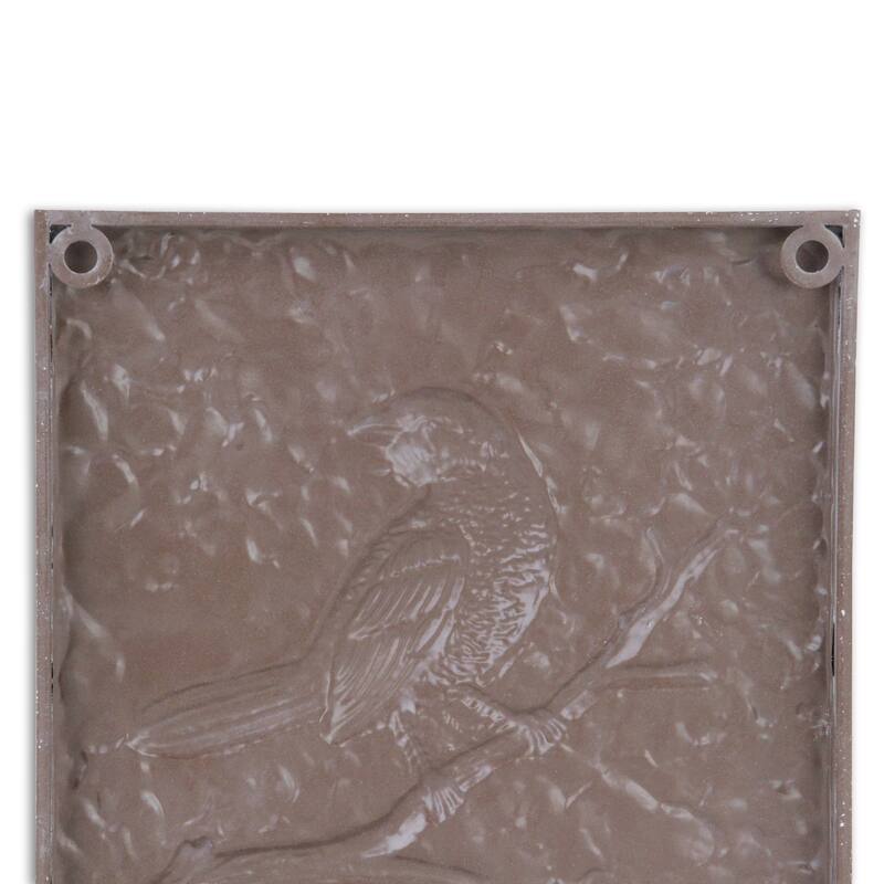 HomeRoots 10" X 10" White Bird Metal Square Hanging Wall Decor