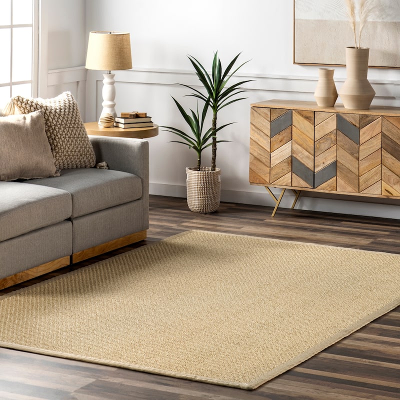 Nuloom Meena Faux Seagrass Bordered Indoor/Outdoor Area Rug