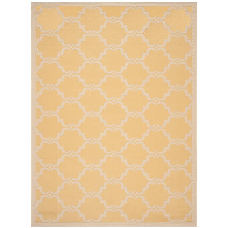 SAFAVIEH Courtyard Charleen Indoor/ Outdoor Waterproof Patio Backyard Rug - 8' x 11' - Yellow/Beige
