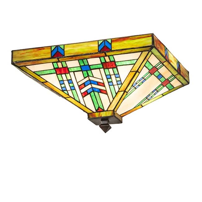 Meyda Tiffany 260372 Prairie Wheat 4 Light 24" Wide Semi-Flush Ceiling