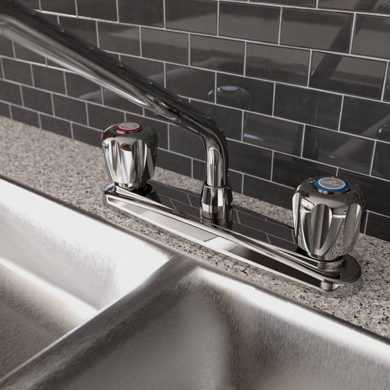 Belanger 3065W Dual Handle Kitchen Faucet, Polished Chrome