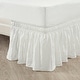 preview thumbnail 13 of 23, Lush Decor Ruched Ruffle Elastic Easy Wrap Around Bedskirt Queen/King/Cal King - White