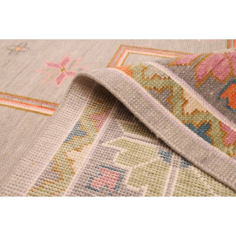 ECARPETGALLERY Hand-knotted Modern Oushak Grey Wool Rug - 9'0 x 11'10