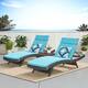 Option Brown Wicker With Bright Blue Cushion