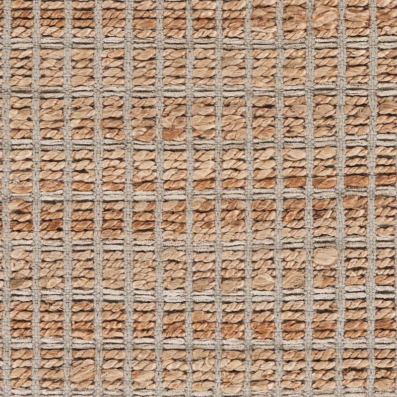 Sevita Organic Jute Grid Area Rug, Natural and Gray - 5' x 7'9"
