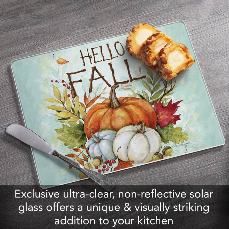 Harvest Blessings 3mm Heat Tolerant Tempered Glass Cutting Board 10” x 8” Manufactured in the USA Dishwasher Safe