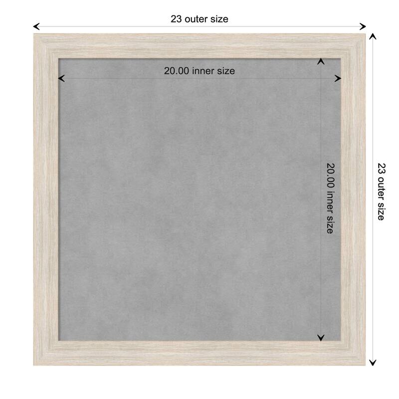 Amanti Art Hardwood White Wash Narrow Framed Magnetic Board - Board Size 20x20