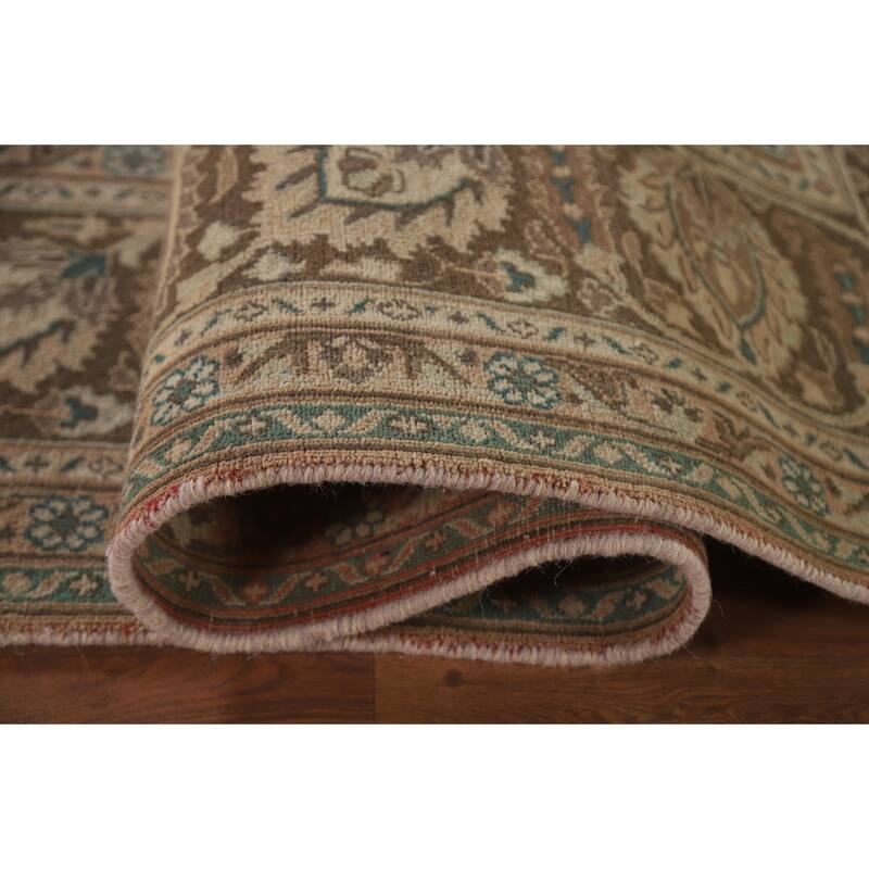 Hand Knotted Oriental 100% Wool Carpet Traditional Floral Oranges & Rust Mashad Area Rug - 12' 4'' X 9' 5''