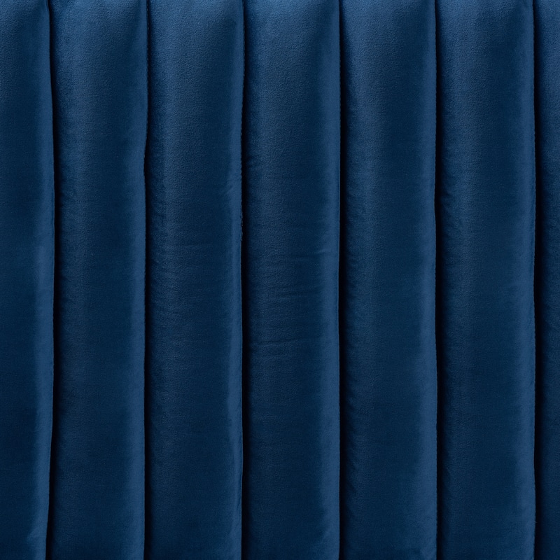 Emile Contemporary Channel-tufed Upholstered Queen Headboard-Navy Blue