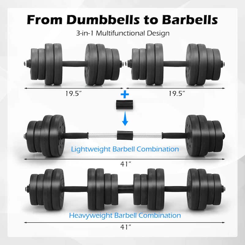 Costway 66 LB Dumbbell Weight Set Fitness 16 Adjustable Plates - See Details