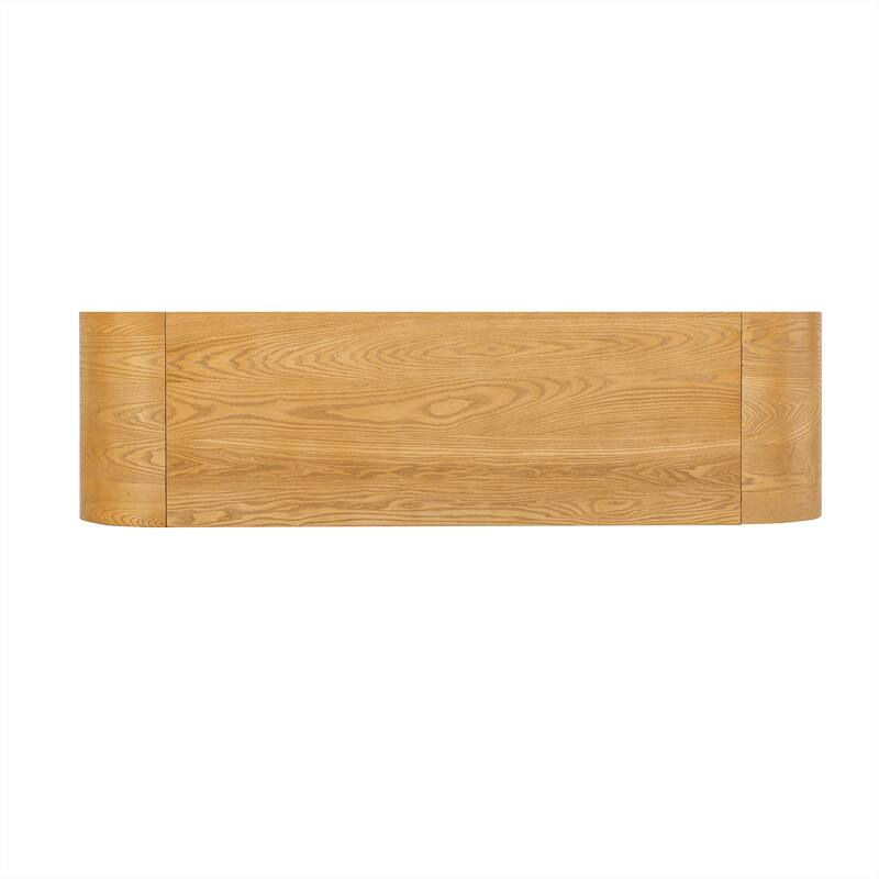 Elegant Storage Cabinet Buffet Sideboard with Curvy Edge and Adjustable Shelves