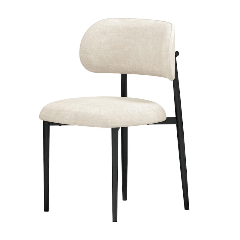 Vibe Upholstered Dining Chair with Black Metal Legs (Set of 2)