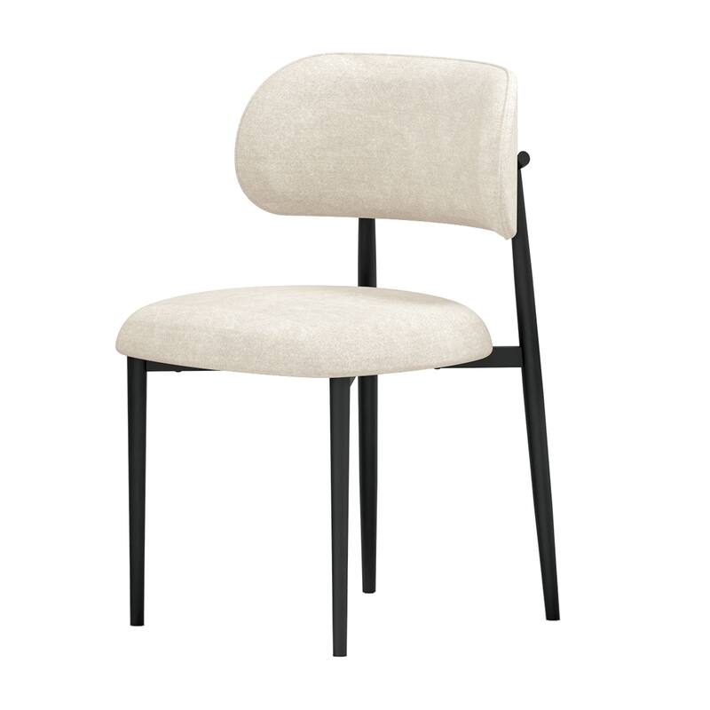 Vibe Upholstered Dining Chair with Black Metal Legs (Set of 6)