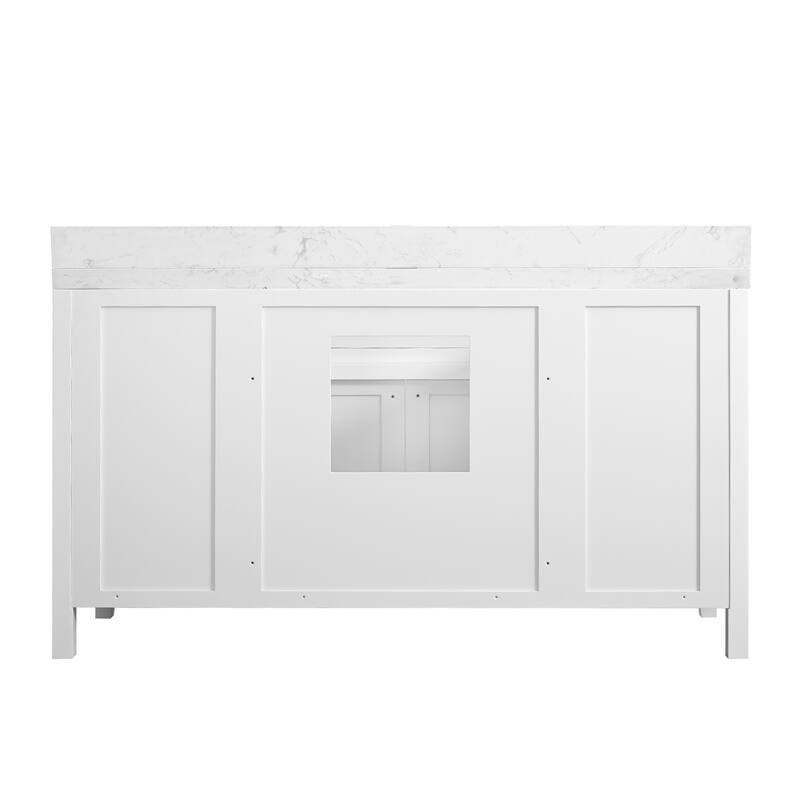 Nephelily 60 inch Bathoom Vanity With Quartz Top Single Sink, Easy-to-Install