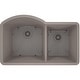 preview thumbnail 8 of 16, Lexicon Platinum Quartz 70/30 Double Bowl Kitchen Sink Concrete