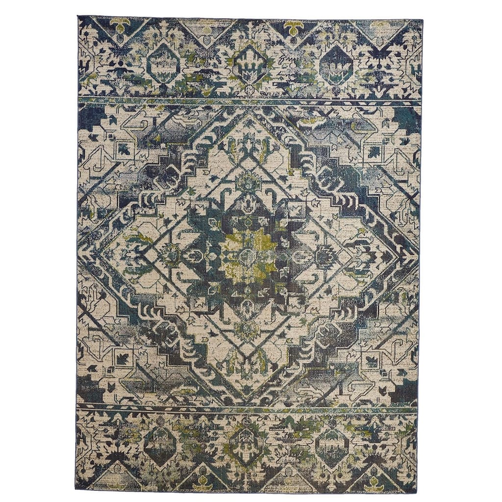 Hurst Vintage Medallion Oriental Transitional Area Rug