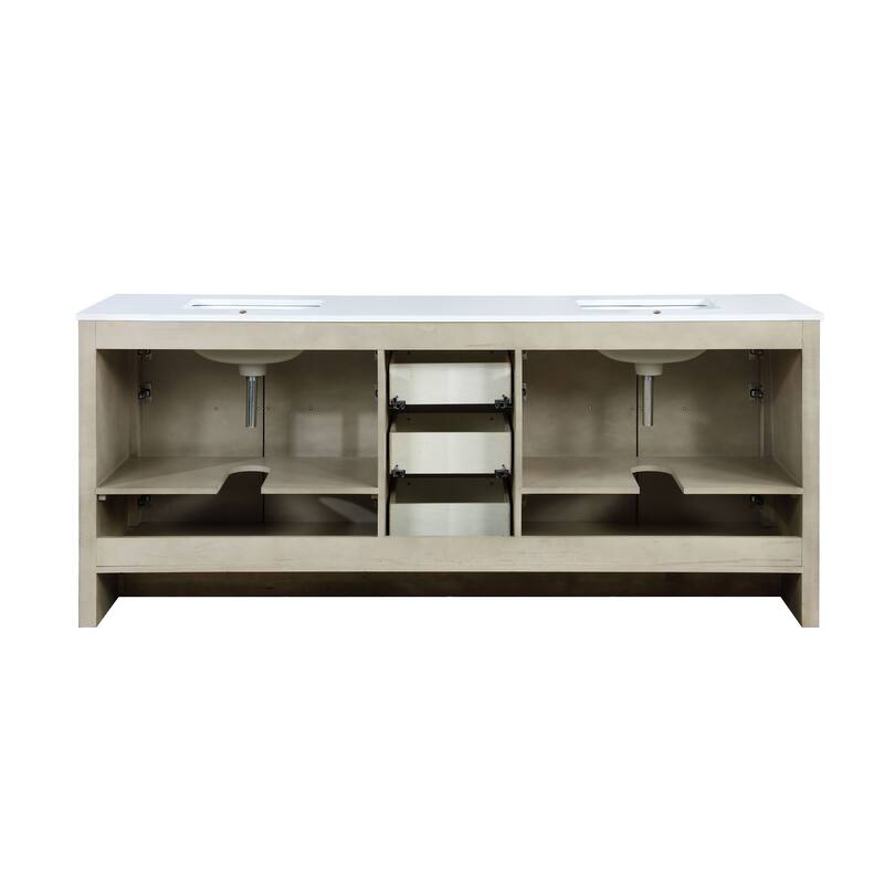 Lafarre 30 in W x 20 in D Rustic Acacia Bath Vanity and White Quartz Top