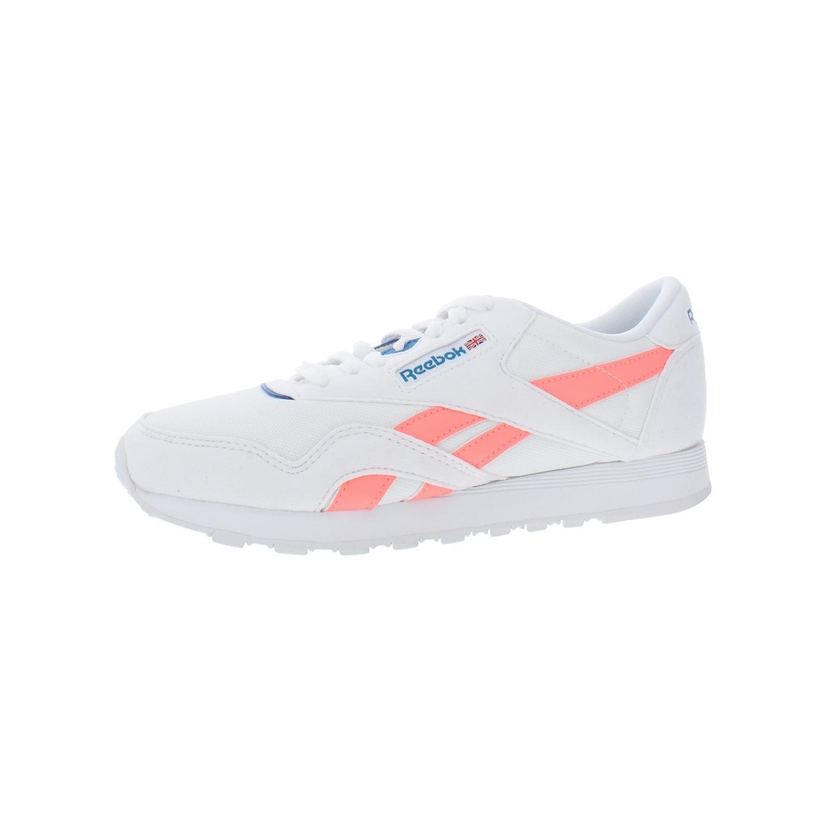 reebok white and pink classics nylon m txt sneakers