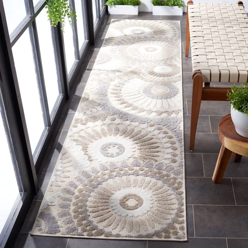 SAFAVIEH Cabana Mrinal Indoor/ Outdoor Waterproof Patio Floral Rug