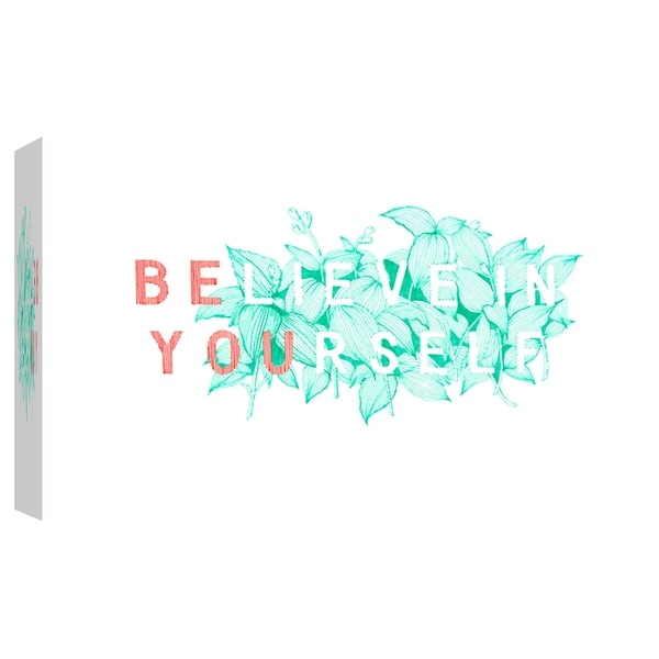 PTM Images 9-102096 PTM Canvas Collection 8" x 10" - "Believe in Yourself" Giclee Flowers Art Print on Canvas