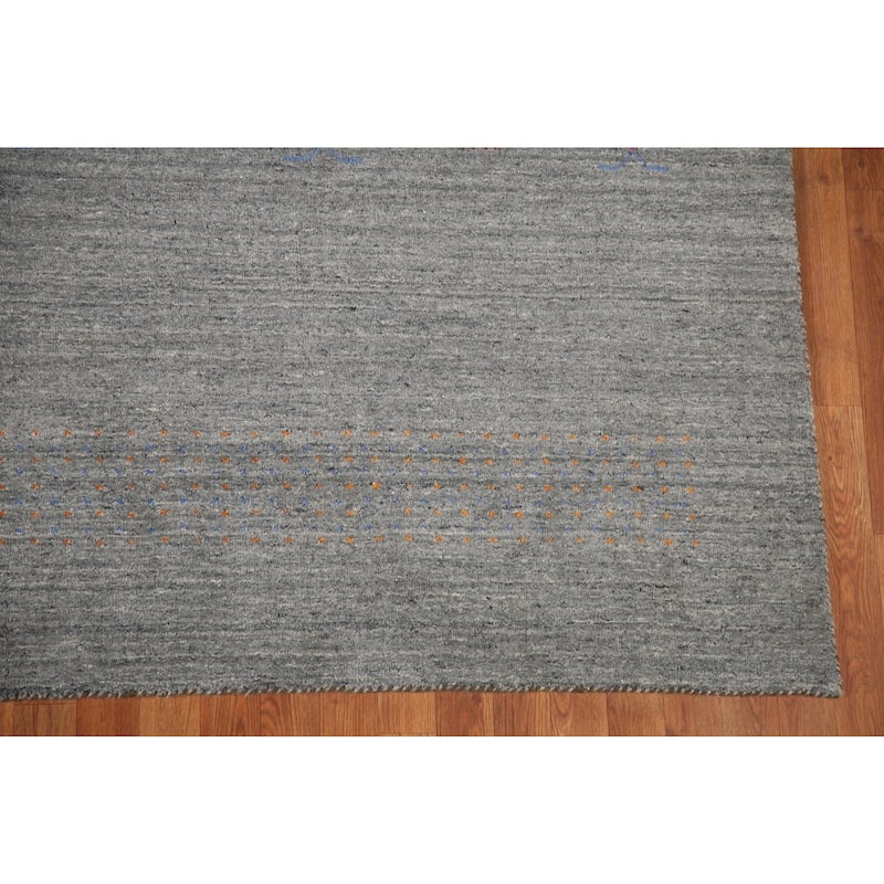 Gabbeh Indian Area Rug Handmade Wool Carpet - 7'11"x 9'8"