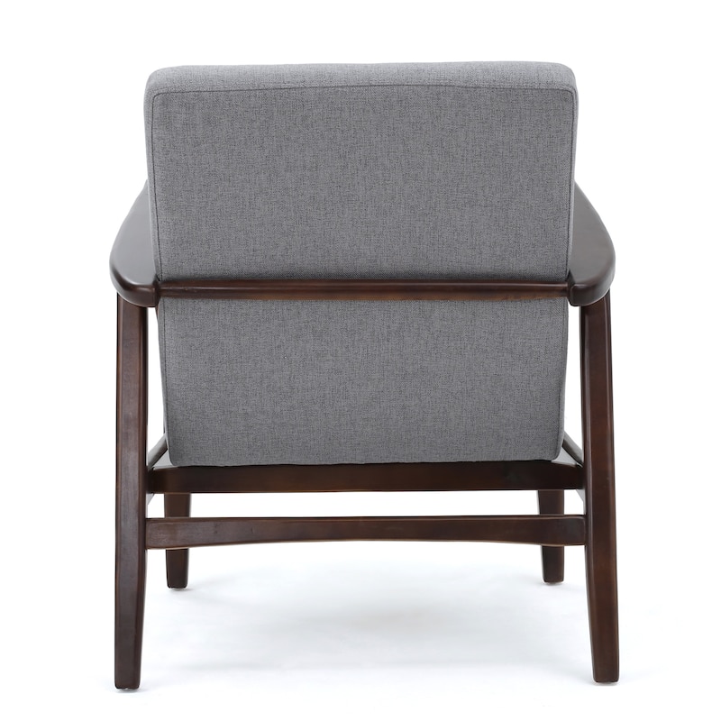Fabric Mid-Century Club Chair with Button Tufted Design & Wooden Legs - Modern Accent Chair