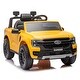 preview thumbnail 1 of 25, 12V Licensed Ford Ranger Kids Ride On Car, Remote Control, MP3, Adjustable Speed, Rear Suspension for 3-6 Year Olds Yellow