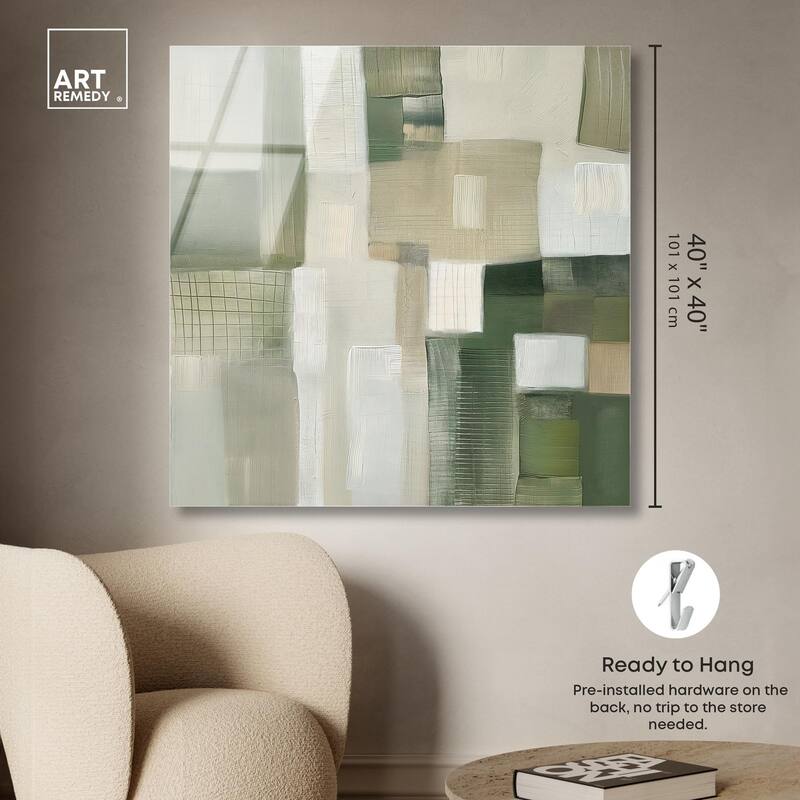 Pale Jade Green II Acrylic by Art Remedy, Ready to Hang