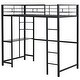preview thumbnail 3 of 13, Twin Size Metal Loft Bed with Desk and Storage Shelves