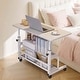 preview thumbnail 6 of 12, 31.5" Adjustable Height Rolling Desk with Wheels & Storage Shelves, Mobile Standing Desk for Home Office, School