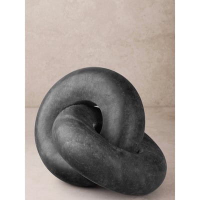 Munich Black Marble Knot Sculpture - Large