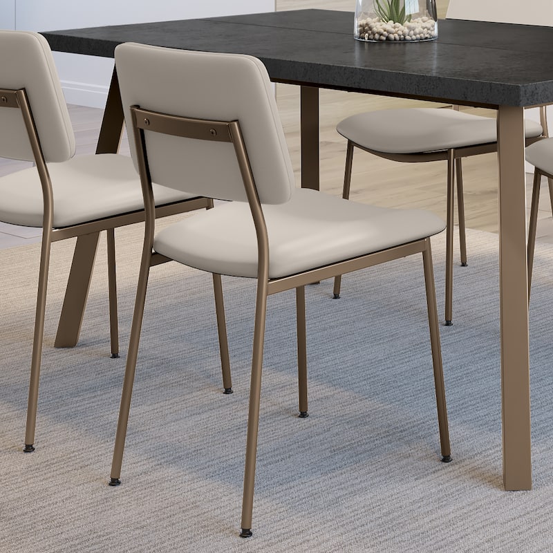 Amisco Sullivan Upholstered Dining Chair with Open Back and Metal Legs