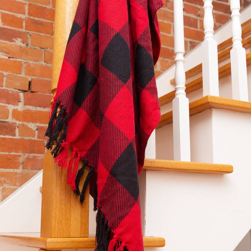 Fabstyles Buffalo Check Cotton Throw Blanket