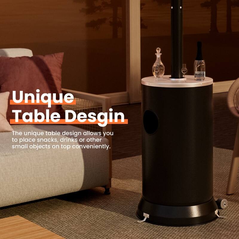 48000 BTU Propane Standing Patio Heater with Cover - N/A