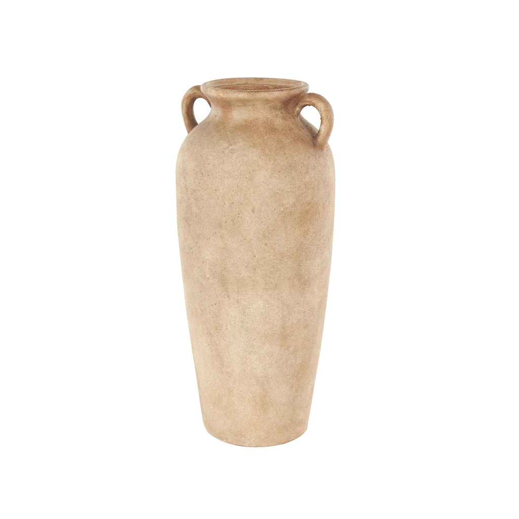 Ceramic Antique Style Textured Vase with Handles - Copper or White - Roche River Decor