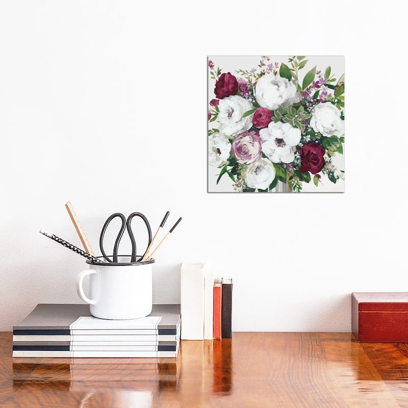 iCanvas "Burgundy Splashes" by Asia Jensen Canvas Print - 12x12x1.5