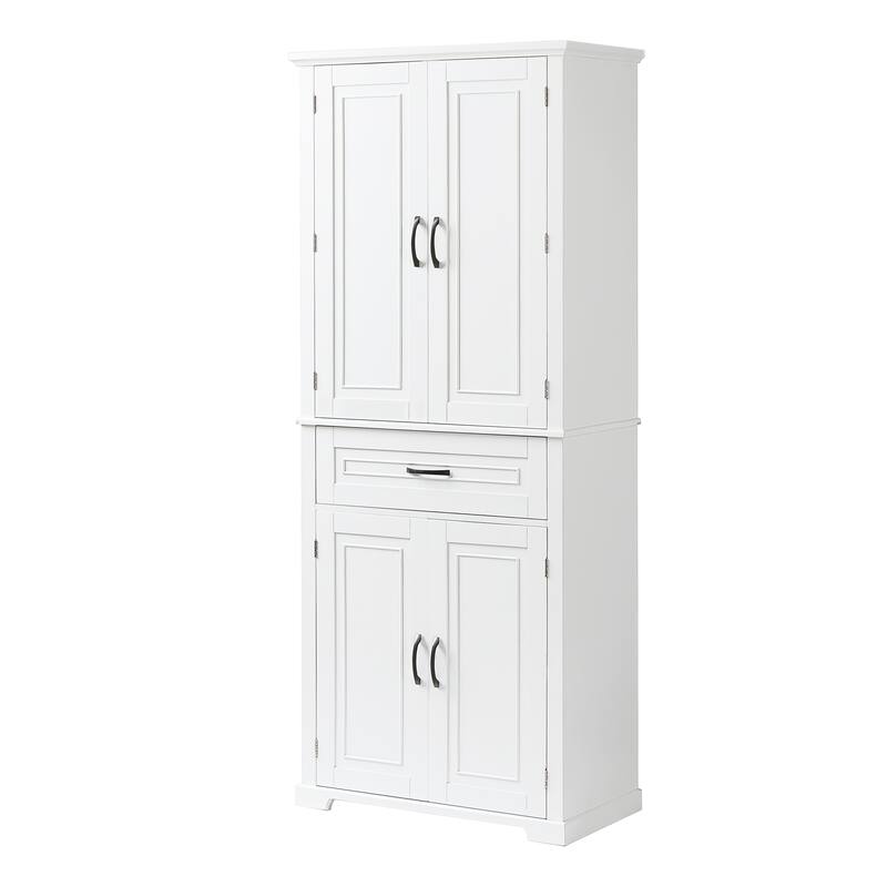 GDFStudio - Marcus Tall Freestanding Bathroom Cabinet with Ample Shelving and Adjustable Storage