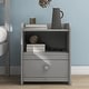 preview thumbnail 6 of 5, Grey Full Bed with Headboard, Footboard, Nightstand for Kids, Teens, Adults