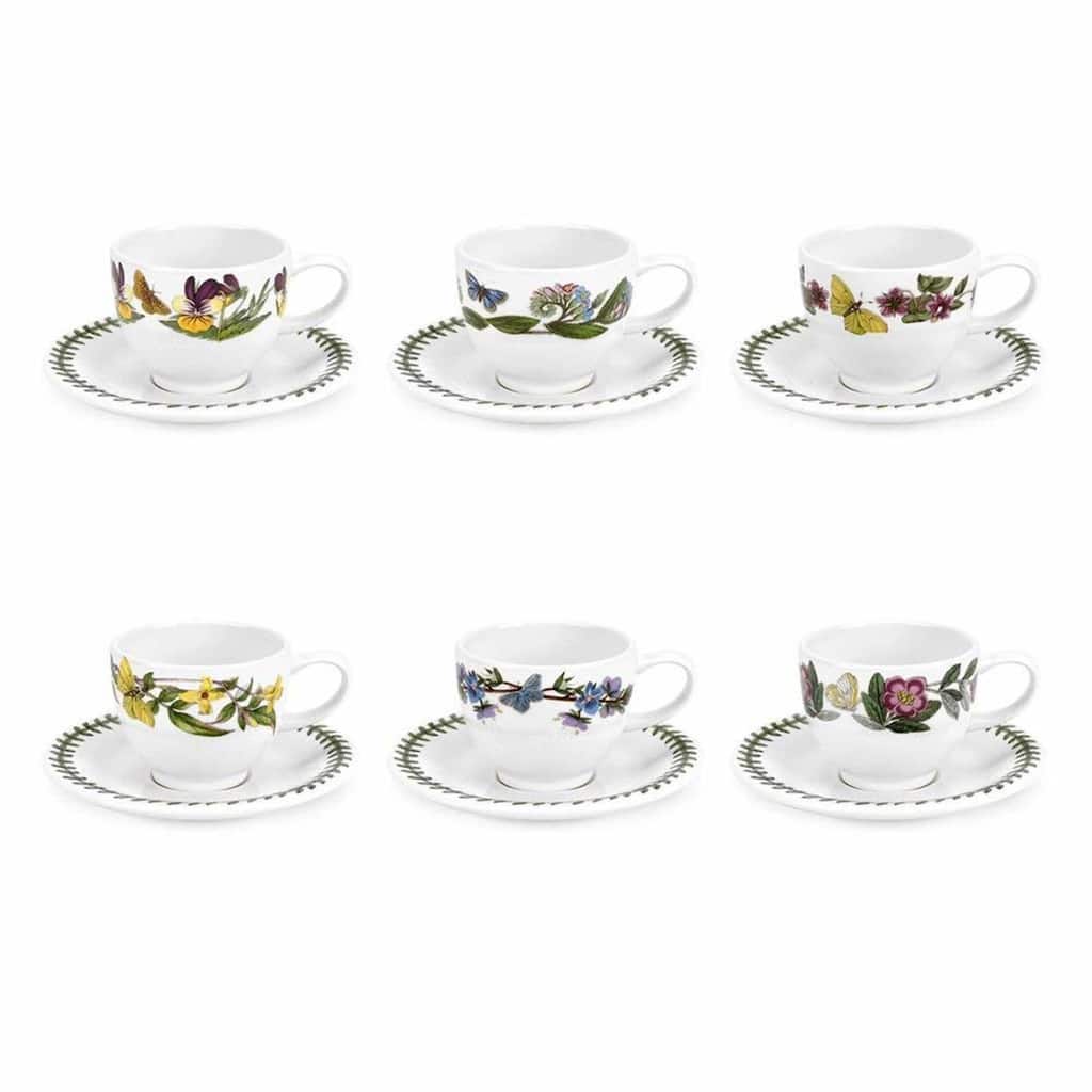 Portmeirion Botanic Garden Espresso Cup and Saucer Set - 3.5 oz