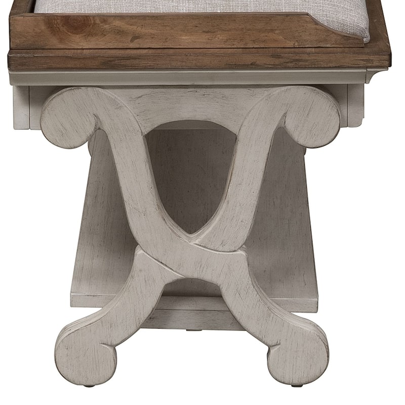 Farmhouse Reimagined Antique White with Chestnut Bed Bench